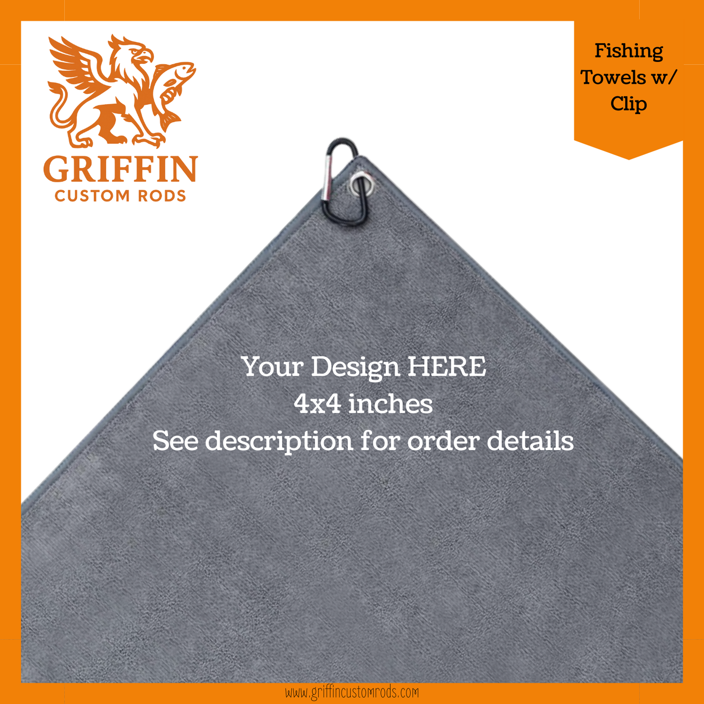 Custom Fishing Towel with Clip