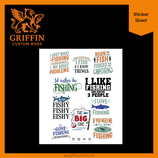 Love of Fishing Sticker Sheet