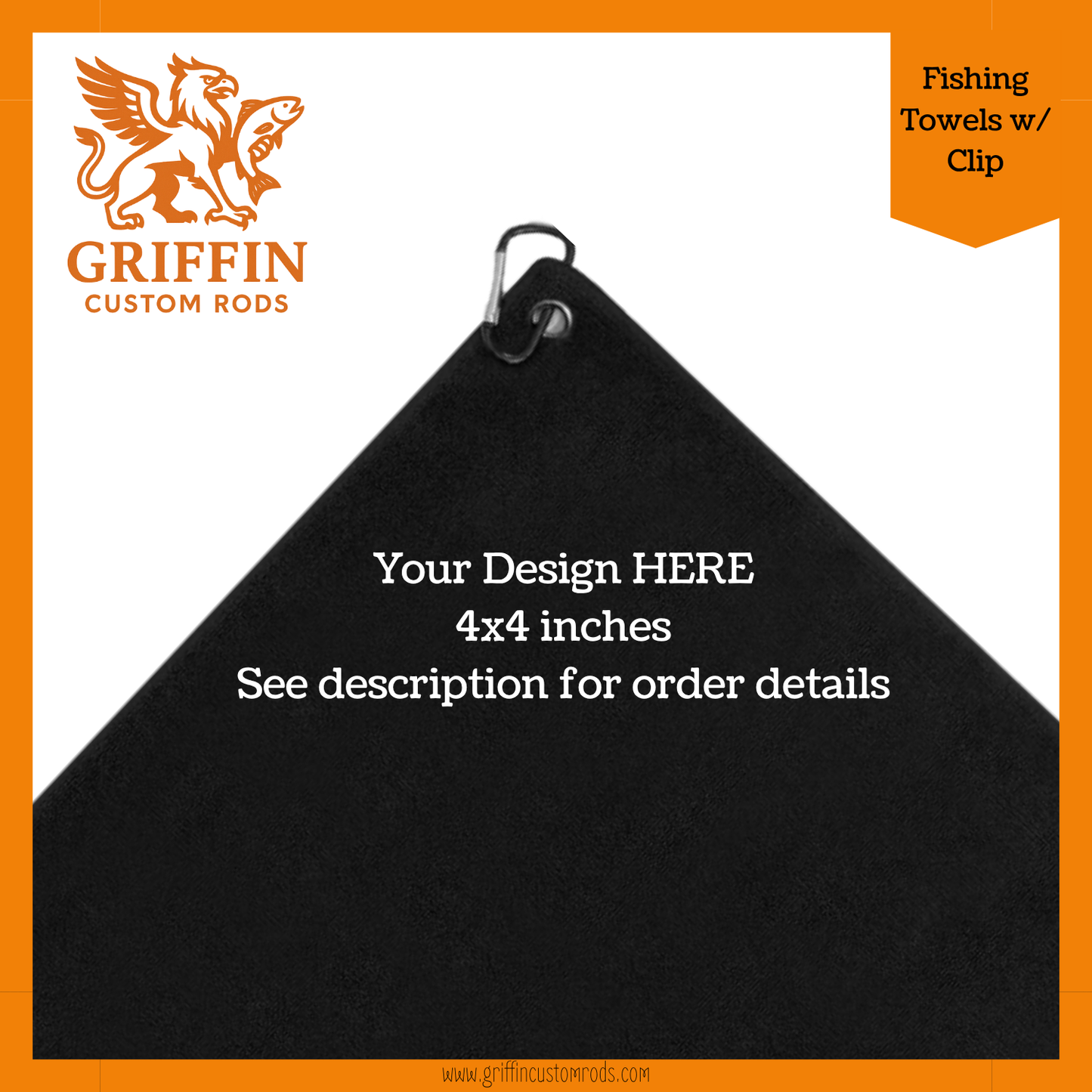 Custom Fishing Towel with Clip