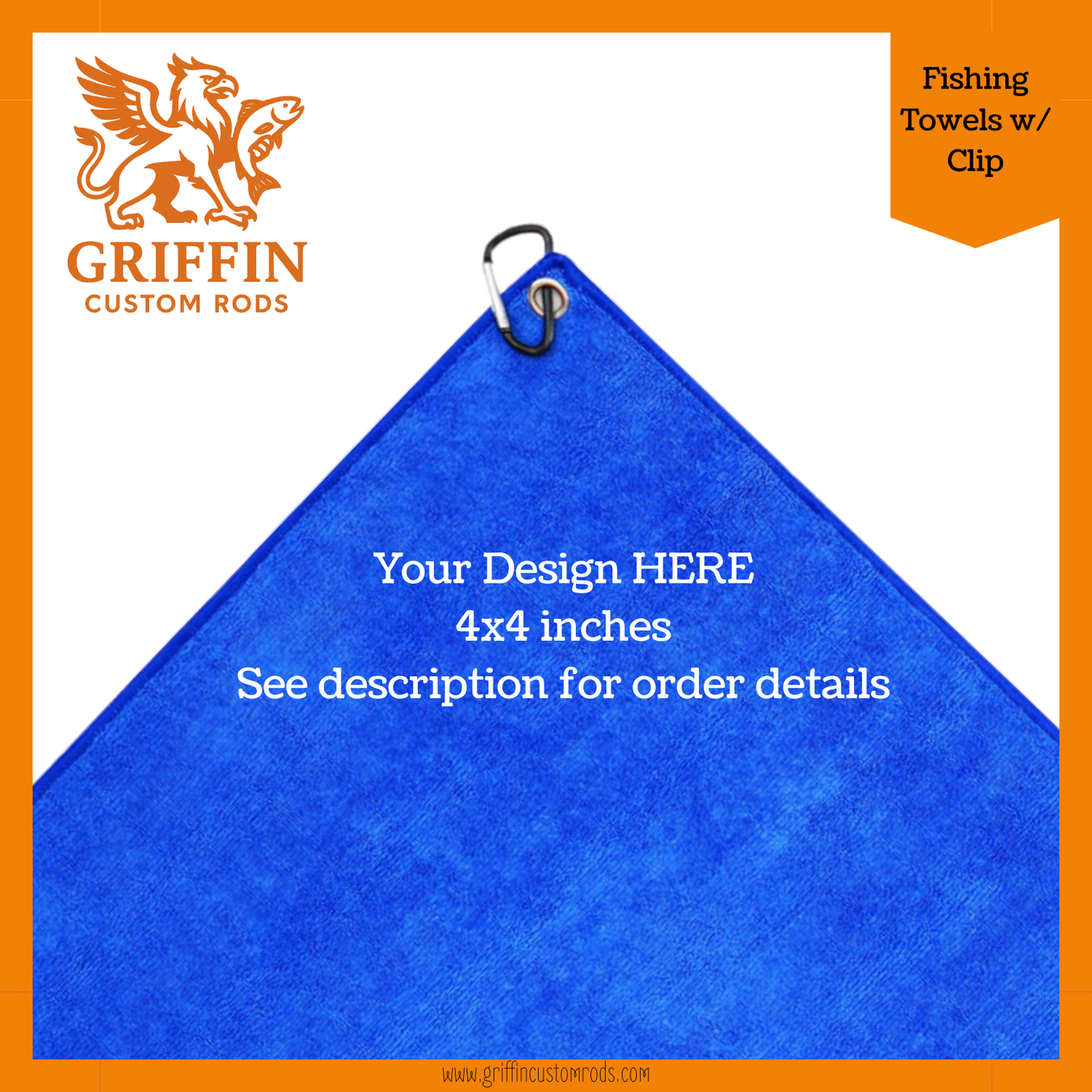 Custom Fishing Towel with Clip