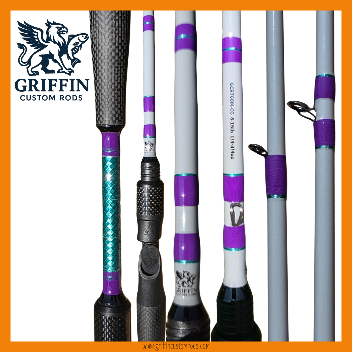 Prebuilt Rod - Casting - Purple/Teal & Dragon Scale