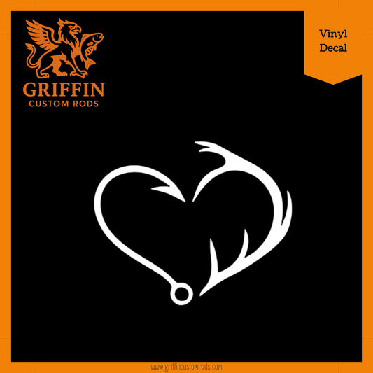 Hook Antler Heart Vinyl Decal