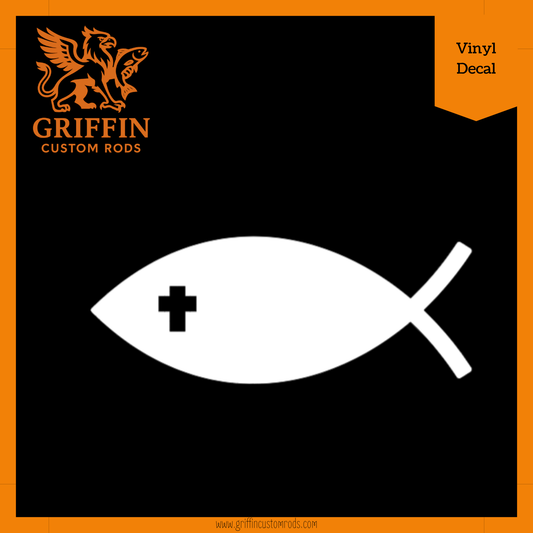 Jesus Fish - Cross Vinyl Decal - Solid